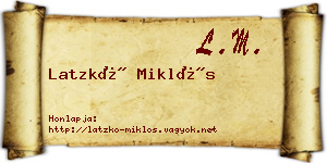Latzkó Miklós névjegykártya
