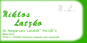 miklos latzko business card